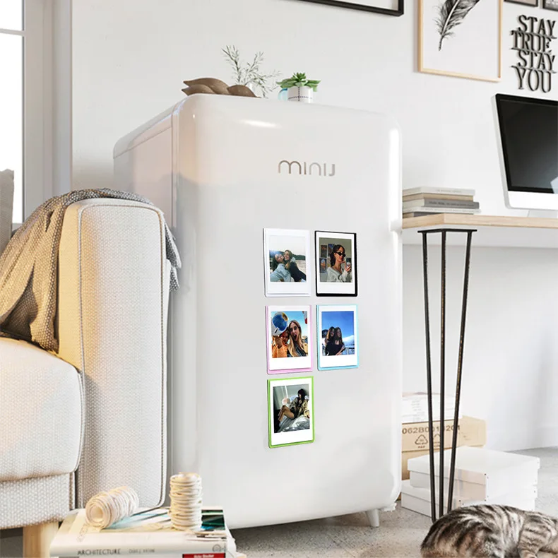 5pcs 4-Inch SQ Photo Frame Magnetic Suction Creative Refrigerator Sticker for Fujifilm Instax Square SQ1 SQ6 SQ40 Camera Films