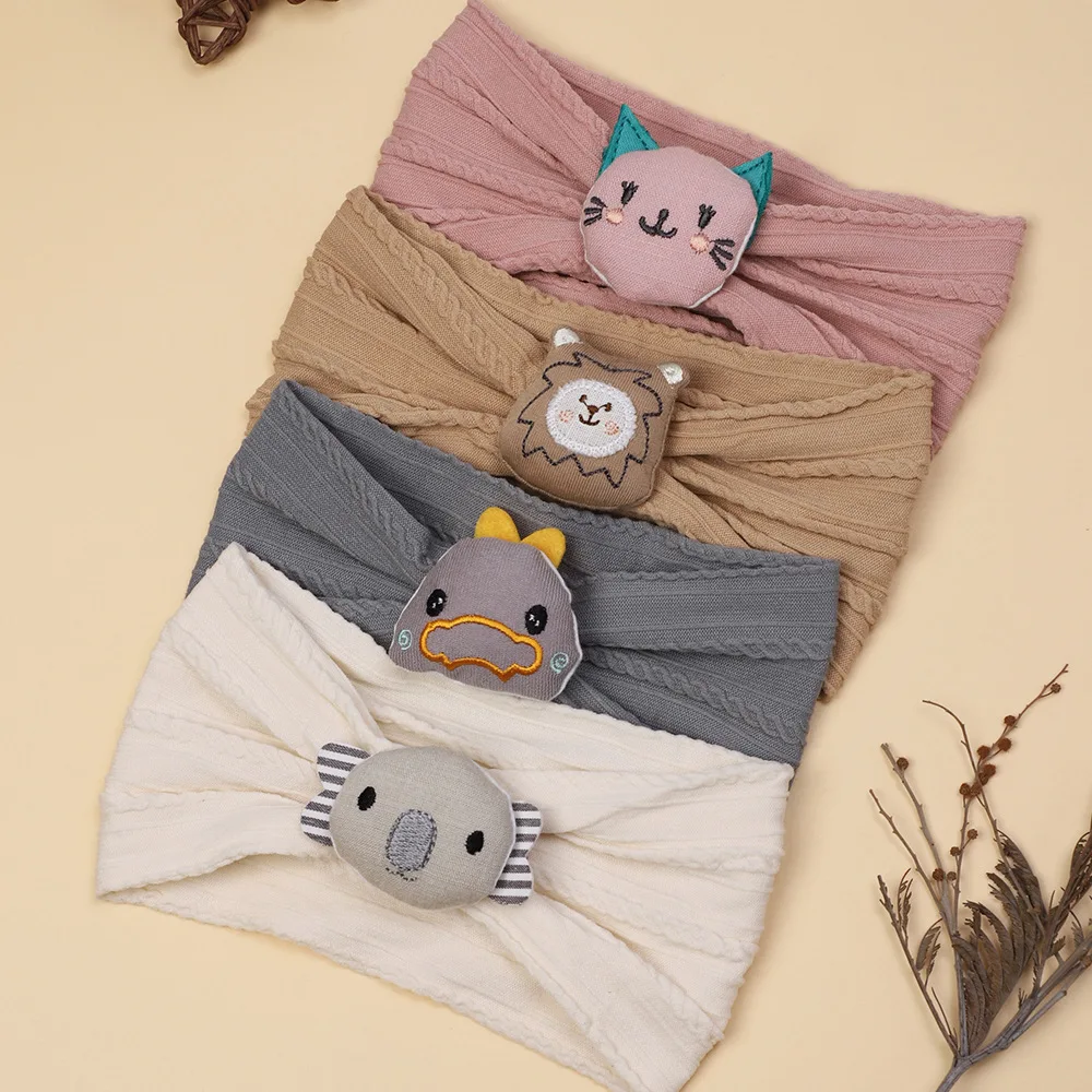 

Cute Cartoon Animal with Nylon Headband Wide Turban Hairband Newborn Hair Accessories Bebes Headwrap Infant Baby Girls Headwear