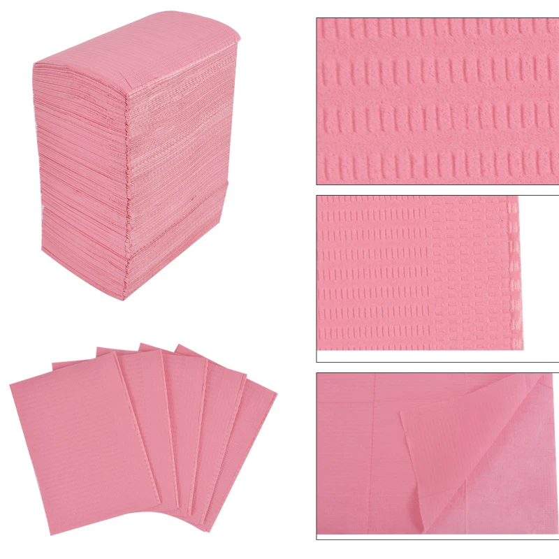 125pcs Nail Art Paper Table Mat Pad,salon Disposable Table Pad Protector  Patient Dental Bibs, Waterproof Tattoo Piercing Patient Lash Pillow