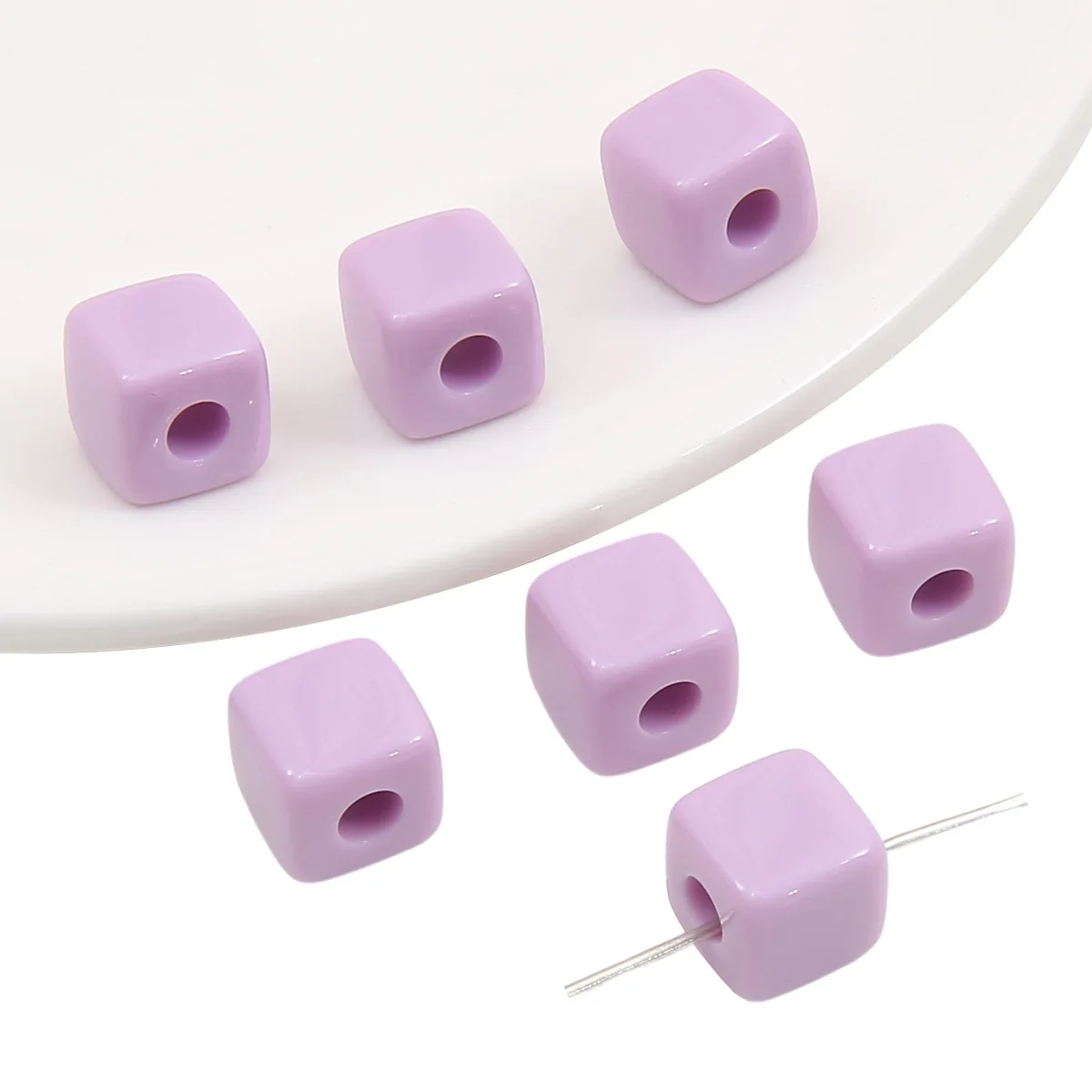 25 teile/los Acryl quadratische Spacer Perlen für DIY handgemachte Armband Handarbeit Schmuck machen Schmuck Herstellung liefert Ergebnisse Handwerk – Detail 5