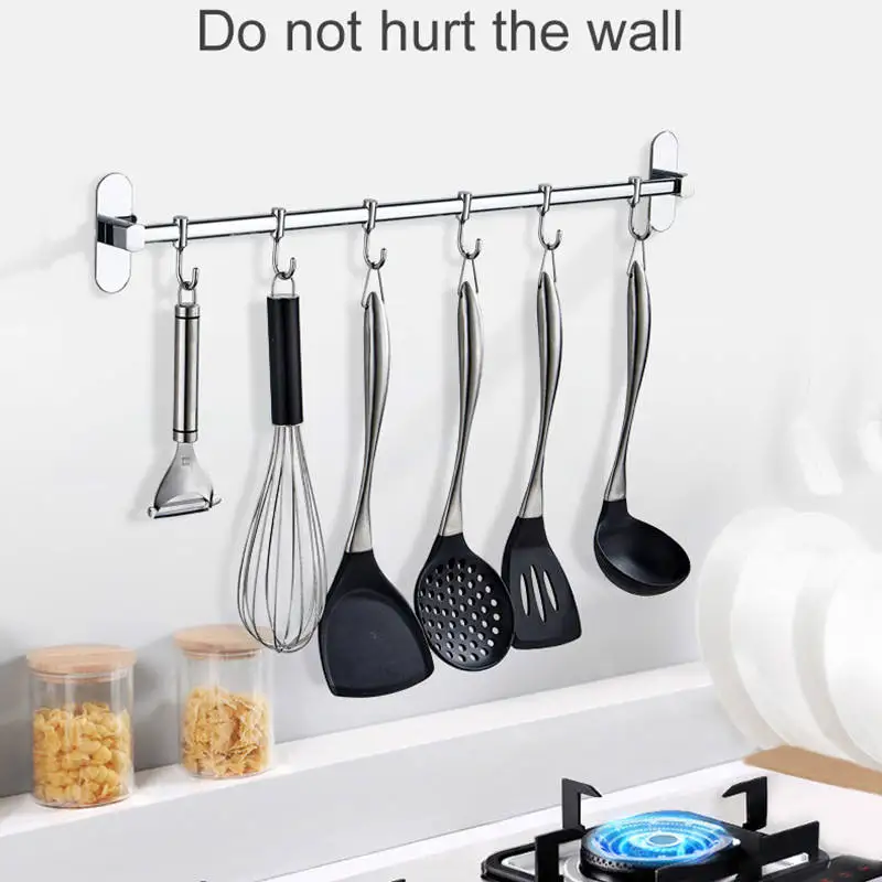 Kitchen Utensils Hanging Storage Bar  Wall Mounted Kitchen Utensils Holder  - Kitchen - Aliexpress