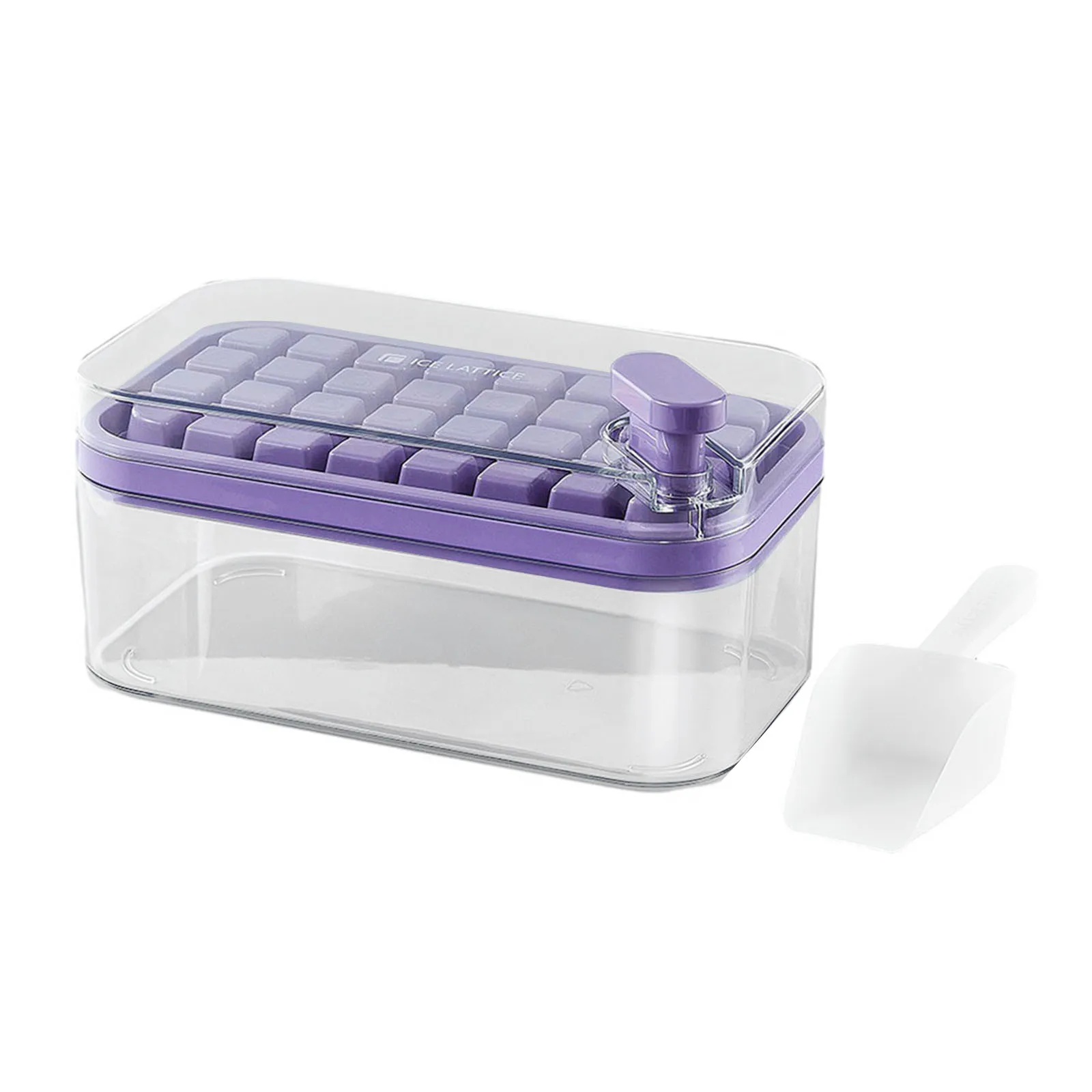 

32 Grids One-button Press Ice Cube Tray With Storage Box 2 Layers Ice Cube Molds Ice Box Maker Ice Mould Kitchen Accessories