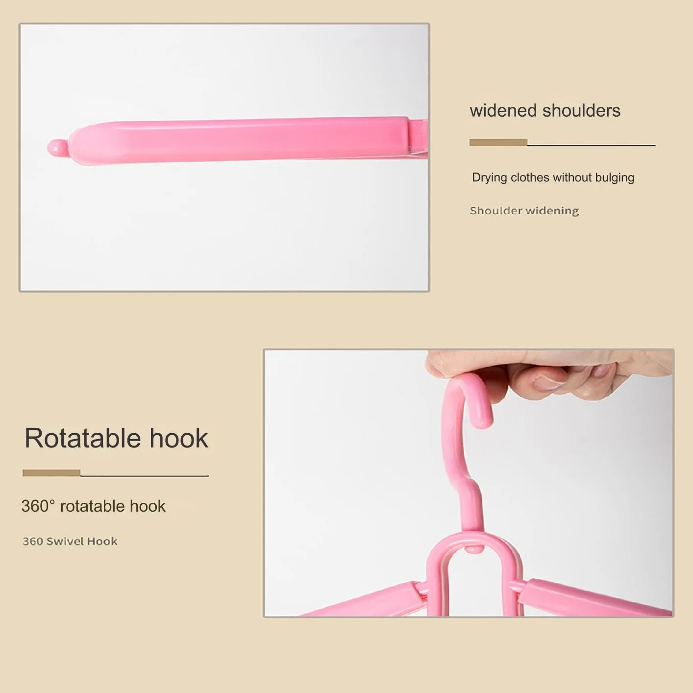 5 Pcs Pack Hangers Plastic Hanger Wide Shoulder Slots Retractable Hangers Lightweight and Durable Space-saving Hangers 3