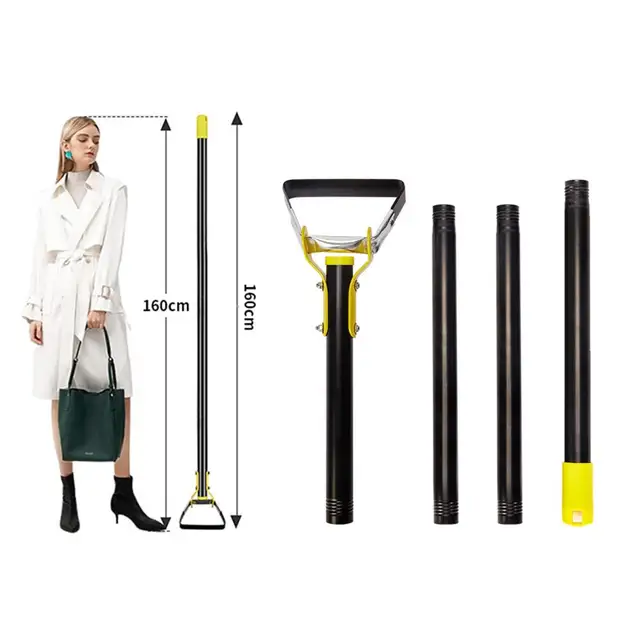 1,6 M Hordozható Leszerelhető Kultivátor Kapa Matt Kivitel Teleszkópos Gyomlálás Rozsdamentes Acél Kézi Kerti Szerszám - Image 6