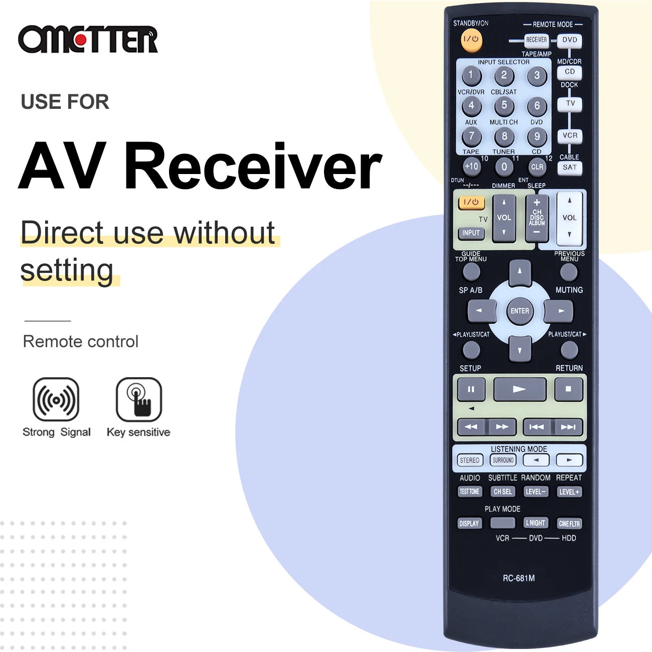 RC-897M Telecomando di Ricambio applicabile per ONKYO AV Audio Receiver AVR-882 HT-S5800 HT-R494 TX-SR343 TXSR343 HTR494 HTS5800
