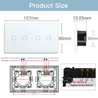 BSEED Zigbee Wall Touch Switches Double 1/2/3Gang 1Way Wireless Smart Switch Wifi Sensor Switch Tuya Google Alexa No Neutral - Image 6