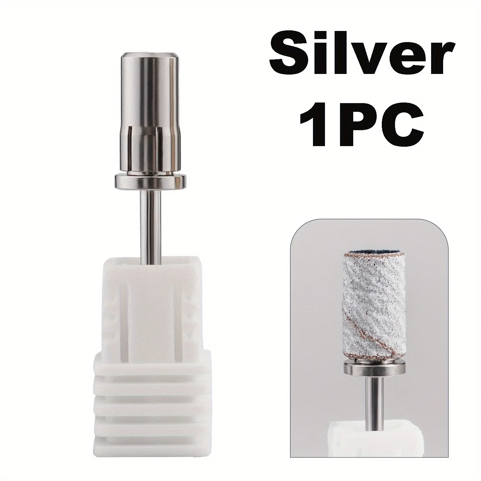 Nail Art Sanding Band Mandrel Bit Titanium Grinding Head Shaft Manicure Pedicure Exfoliating Tool 1PC