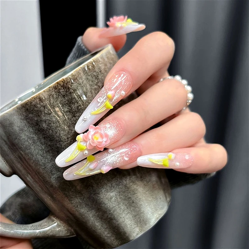 3D 해바라기 튤립 연꽃 백합 꽃 리본 나비 해파리 조개 하트 별 네일 아트 실리콘 조각 몰드 템플릿