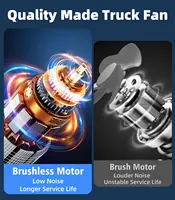 Ventilateur à double tête à ventouse pour voiture Eary 12V/24V 360 ° Rotatif avec batterie 4000mAh 3 vitesses vent universel électrique pour camion Van Suv 3