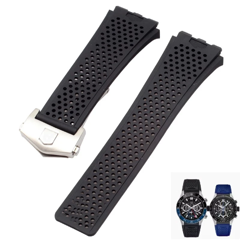 

New 22mm concave and convex mouth suitable for TAG HEUER watch strap Diving sports grade super Carlisla silicone bracelet