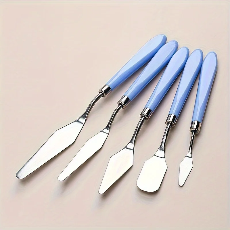 Color scraper Stainless steel plastic 5 sets of palette knife blade texture knife