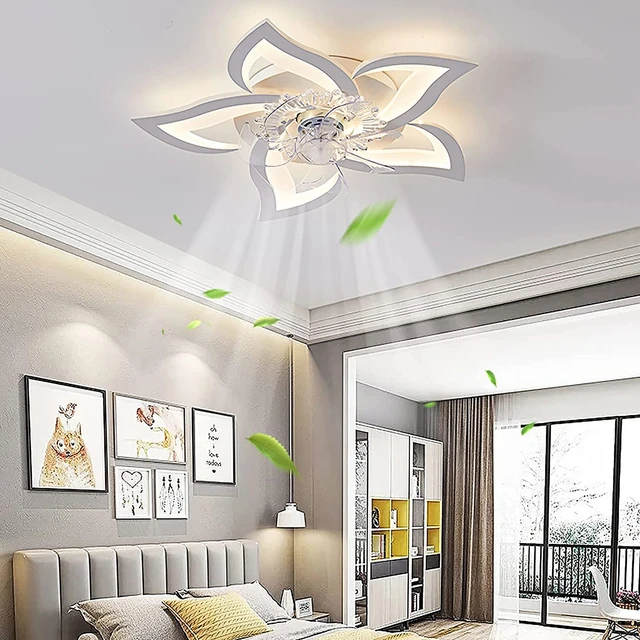 Ventilador de techo con luces Led, lámpara con forma de estrella y