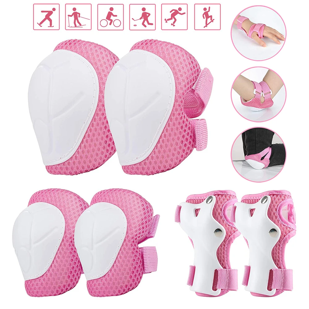 6PCS Kids Child BMX Bike Knee Pads Elbow Pads Wrist Guards