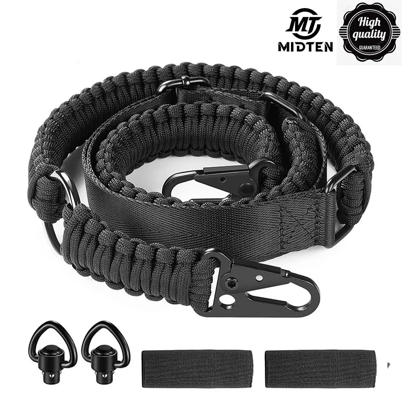 

MidTen 1PCS Hunting Sniper Gun Sling With 2 Peach Buckle Stronger Quick Release Tactical Bungee Rifle Belt Carbine M4 AR15