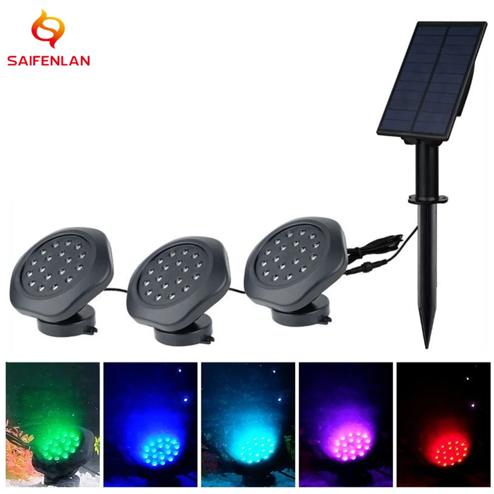 

Solar Underwater Light Outdoor Waterproof Decorative Garden Spotlight RGB Colorful Underwater Pool Light Submersible Pond Lamp
