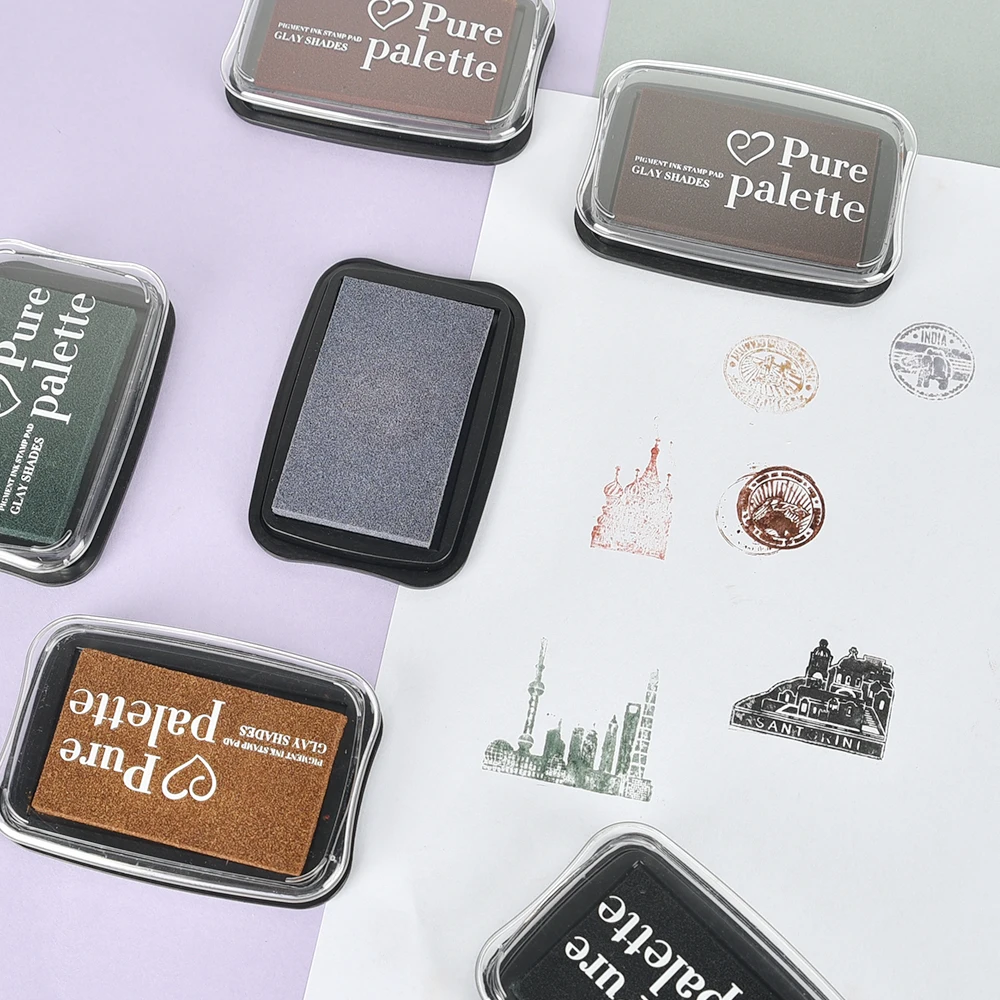 Ink Stamp Pad Vintage Solid Color Ink Pad Creative DIY Hand Account Decoration Finger Stamp Accessories Stationery