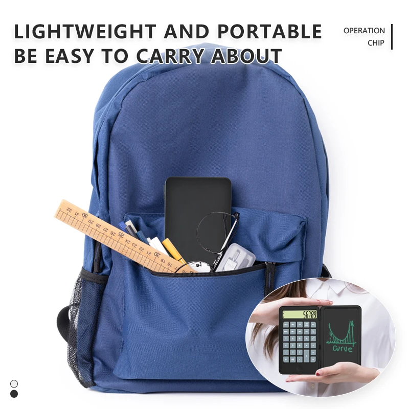 Calculator Electronic Memo Pad LCD Writing Tablet Portable Rechargeable Drawing Board Office Handwriting Notebook