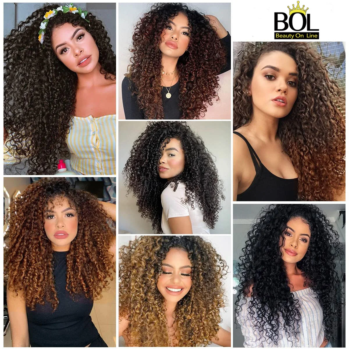 Hair Extensions Synthetic Kinky Curly 7pcs 26inch for Women