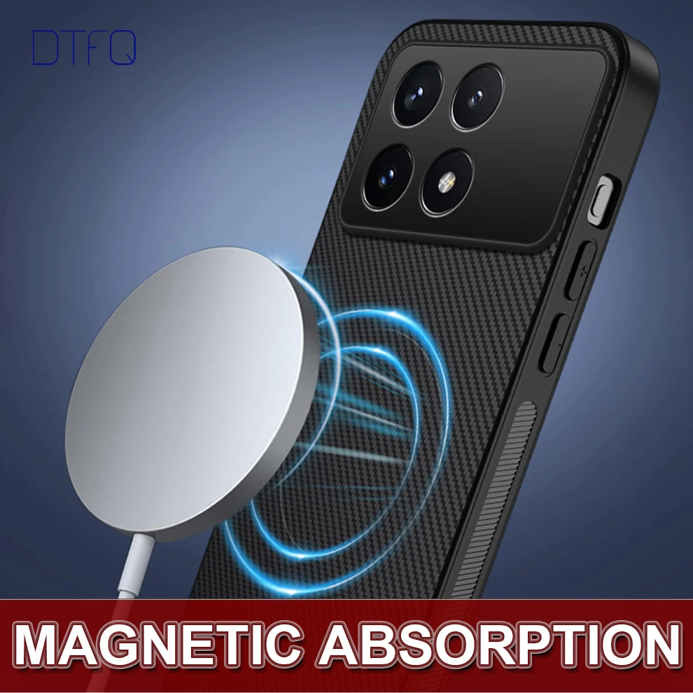 Carbon Fiber Shockproof Magnetic Luxury Back Cover Case