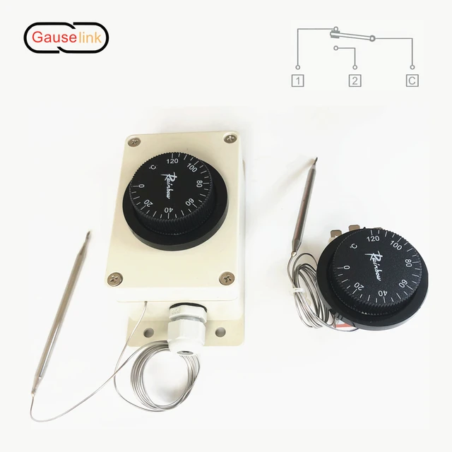 Adjustable Bulb Capillary Thermostat Thermometer Temperature Limiter  Control Switch For Oven Heater Cooler 30°C 90° - AliExpress