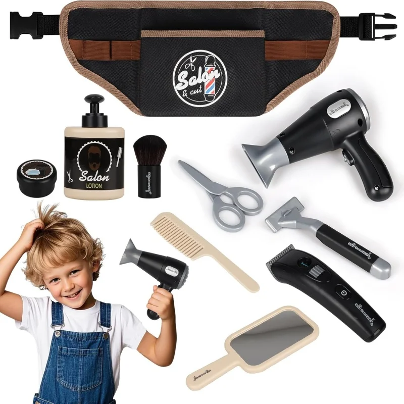 Jouets de Salon de coiffure pour enfants, 10 pièces, Kit de rasage, jouet de coiffure pour garçons et filles, utilisé pour les jeux de rôle dans les Salons de coiffure, cadeau d'anniversaire
