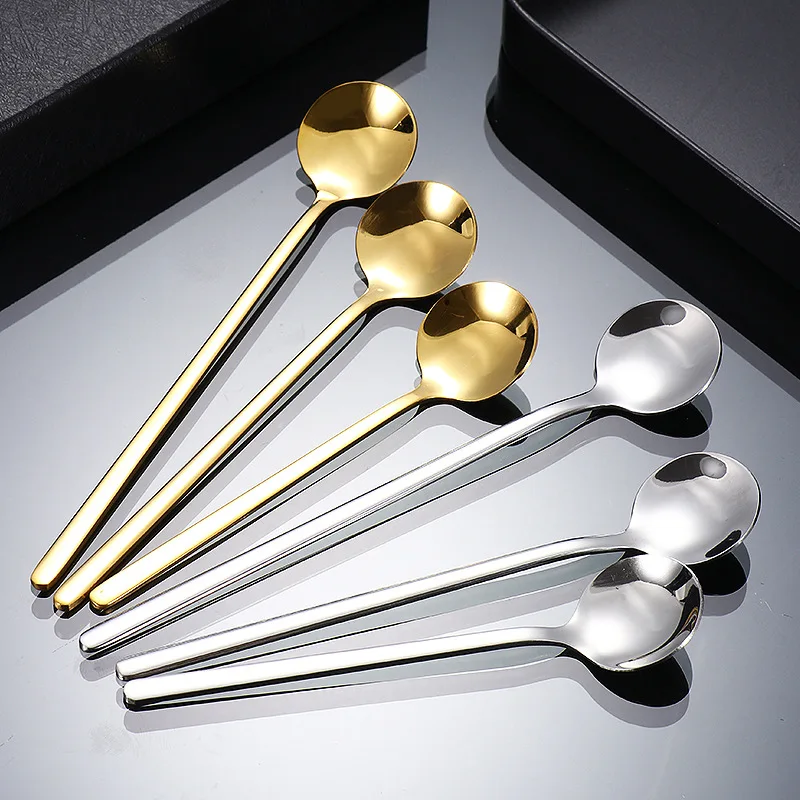 Stainless Steel Head Spoons Creative Home Tableware Teaspoon Coffee Ice Cream Honey Mixing Spoon Kitchen Dinnerware stainless steel spoon,tea spoon