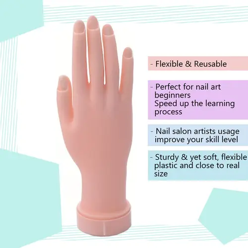 Soft Flexible Flectional Mannequin Nail Art Practice Tool Fake Hand for Training And Painting in Nail Salon - Image 3