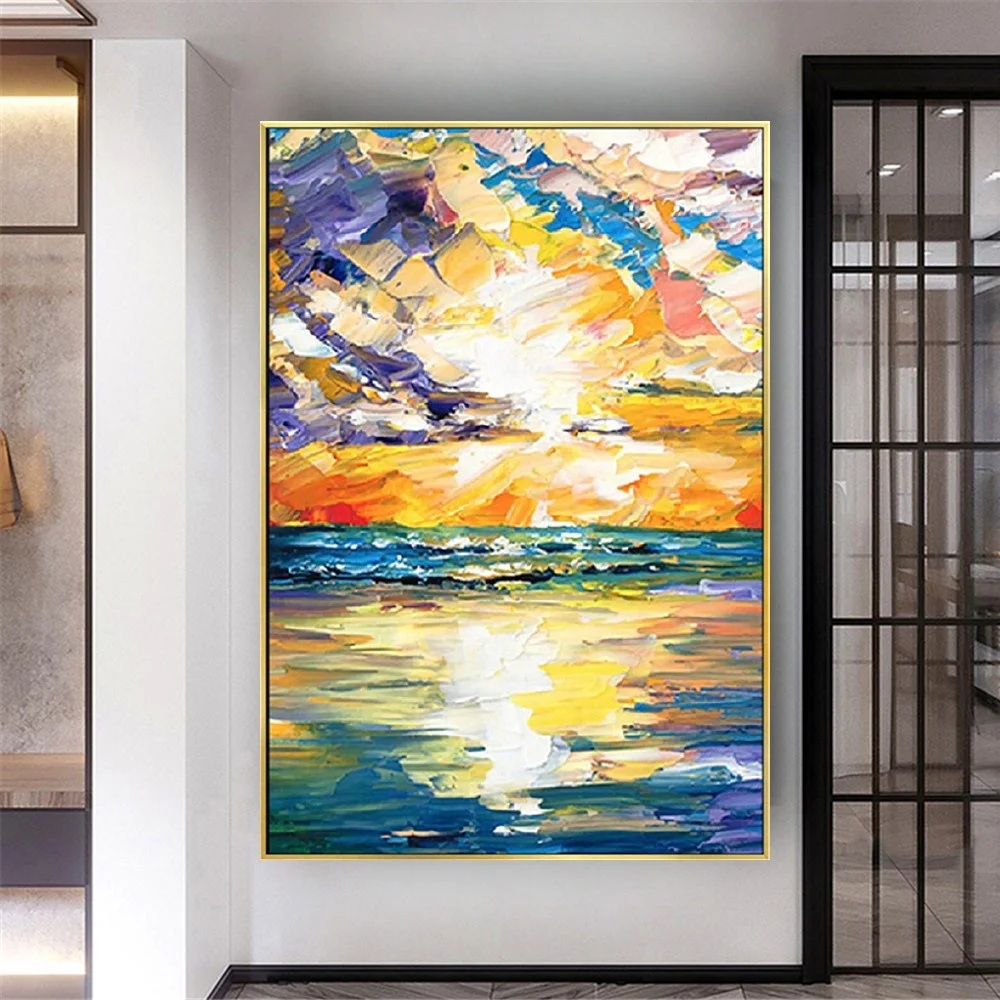 

Pop 100% Hand Painted Color Thick Abstract Oil Painting Canvas Wall Art Decoration Paint Modern Paintings Decor Home Living Room