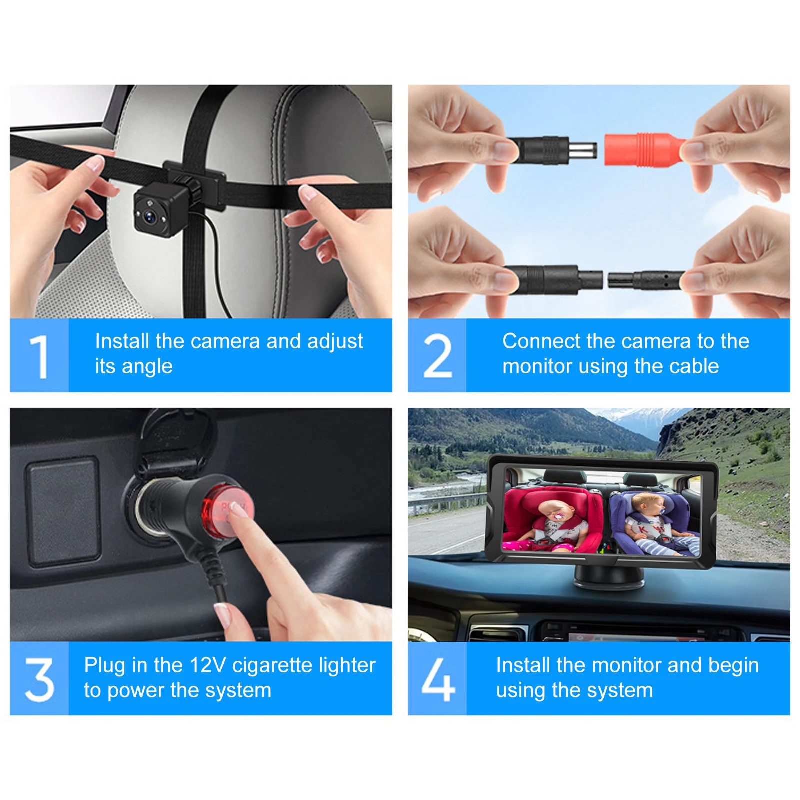 Cámara De Coche Para Bebé Rohent HD 1080P - Monitor Infantil