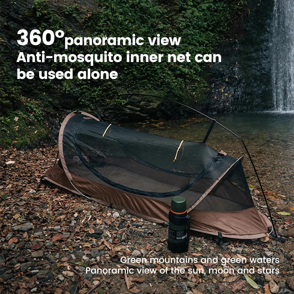 Camping Tent Sonuto-Camping Tent For Single Person Lightweight Nylon Tent Tactical Shelter With Mosquito Net Anti-Mosquito Waterproof Field
