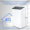 Portable Air Conditioner Heater 14000 BTU Inverter Dual Hose Dehumidifier Fan Compact Design Efficient Cooling & Heating 6