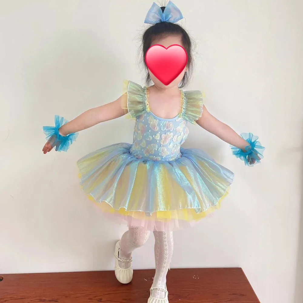 فستان رقص يوم الأطفال فتاة الباليه هدية عيد ميلاد الترتر الباليه الاطفال ملابس فساتين الأميرة الصيفية الفتيات الزي