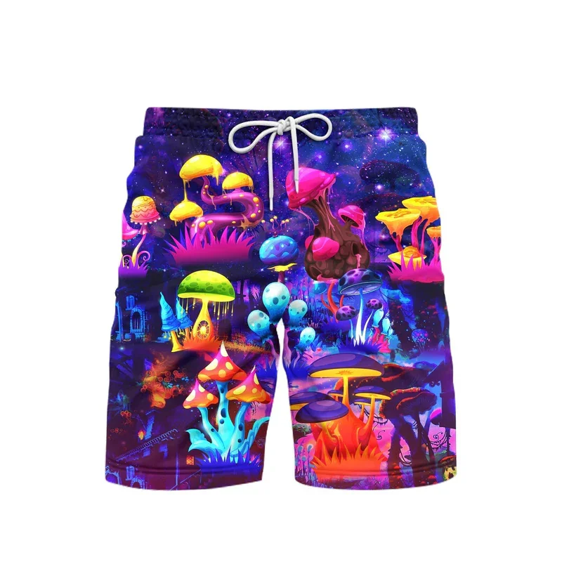 Fantasy Mushrooms 3D Print Beach Short For Men's Hip Hop Street Shorts Harajuku Personality Fashion Colorful Pattern Plant Pants 5