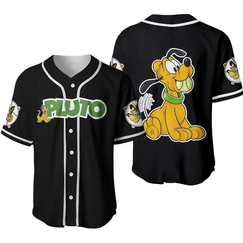 Maglia Da Baseball Per Cani Pluto Nome Personalizzato Maglia Da Baseball Maglia Da Baseball Disney Maglia Da Baseball Casual Manica Corta Moda Uomo