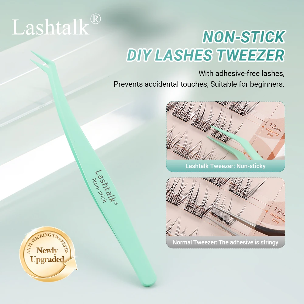 DIY Lashes Tweezers Non-stick No Sticky Anti-adhesive False Eyelashes With Adhesive-free Lashes No Glue Makeup Tool 1Pc