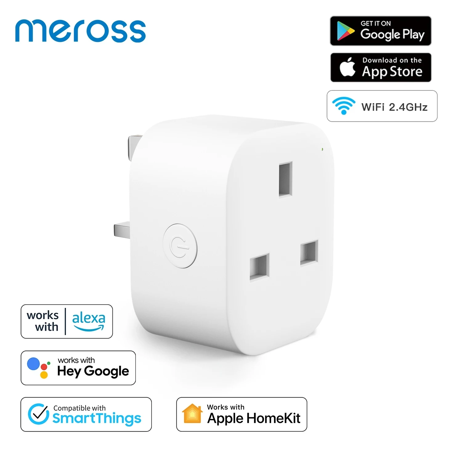 Meross Homekit wi fi Inteligente Plug uk Tomada Temporizador Programação Controle de Voz sem Fio Apoio Alexa Google Assistente Smartthings