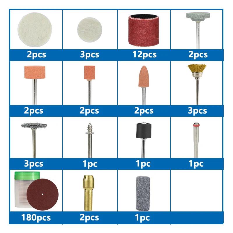 XCAN Drehwerkzeug-Zubehör-Set, 100–217 Stück, 1/8 Zoll Schaft, Mini-Polieren, Schleifen, Bohren, Schleifen, Set für Dremel-Drehwerkzeuge – Detail 9