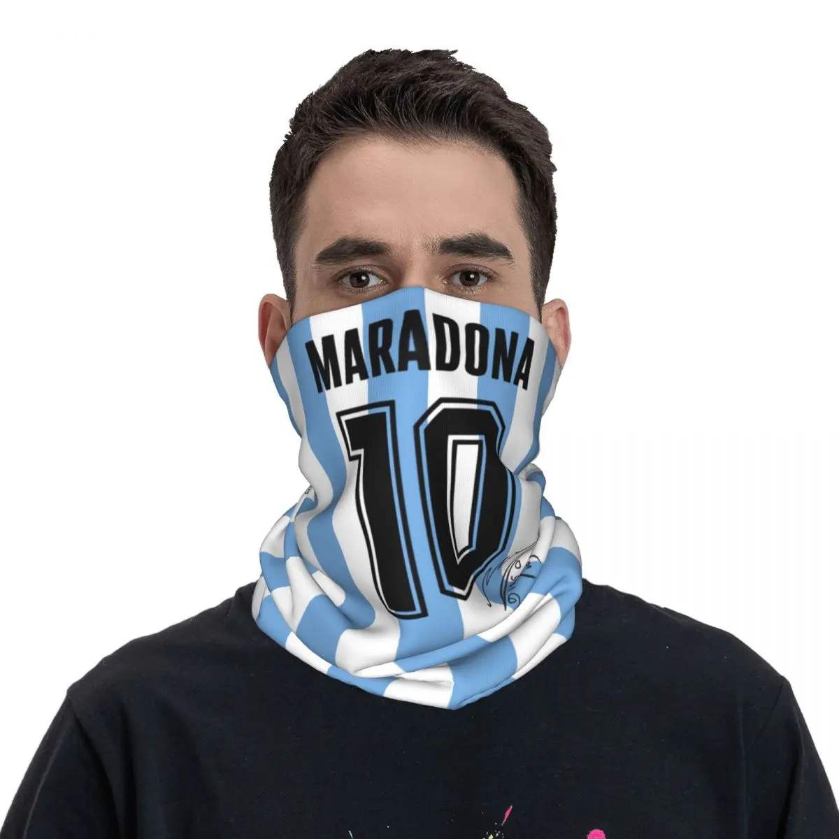 

Diego Maradona Bandana Neck Gaiter Printed Argentina Football Soccer Mask Scarf Multifunctional Headwear for Men Women