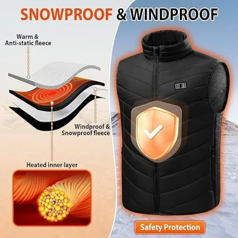 Heated Zones Men's Heated Vest Winter Vest USB Tactical Jacket Thermal Body Warmer Coat 21 S-6XL heated jacket