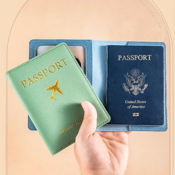Set Portapassaporto e Etichetta Bagaglio Personalizzabile in PU, Porta Passaporto e Targhetta ID per Valigia da Viaggio, Regalo per Vacanze