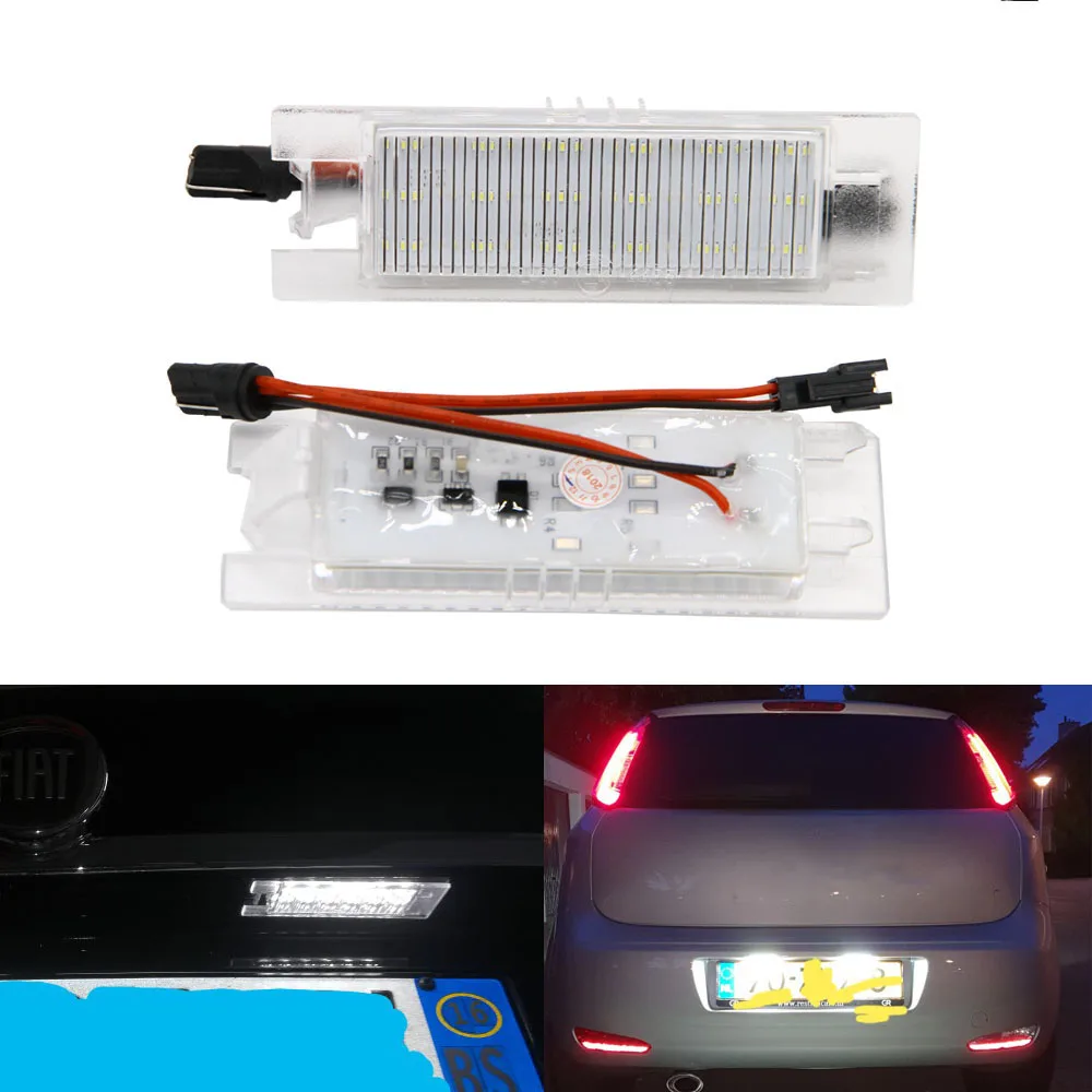 LEDFEWAG 2 Pièces LED Éclairage plaque immatriculation auto Compatibile  pour Brava Bravo Grande Punto Punto Evo