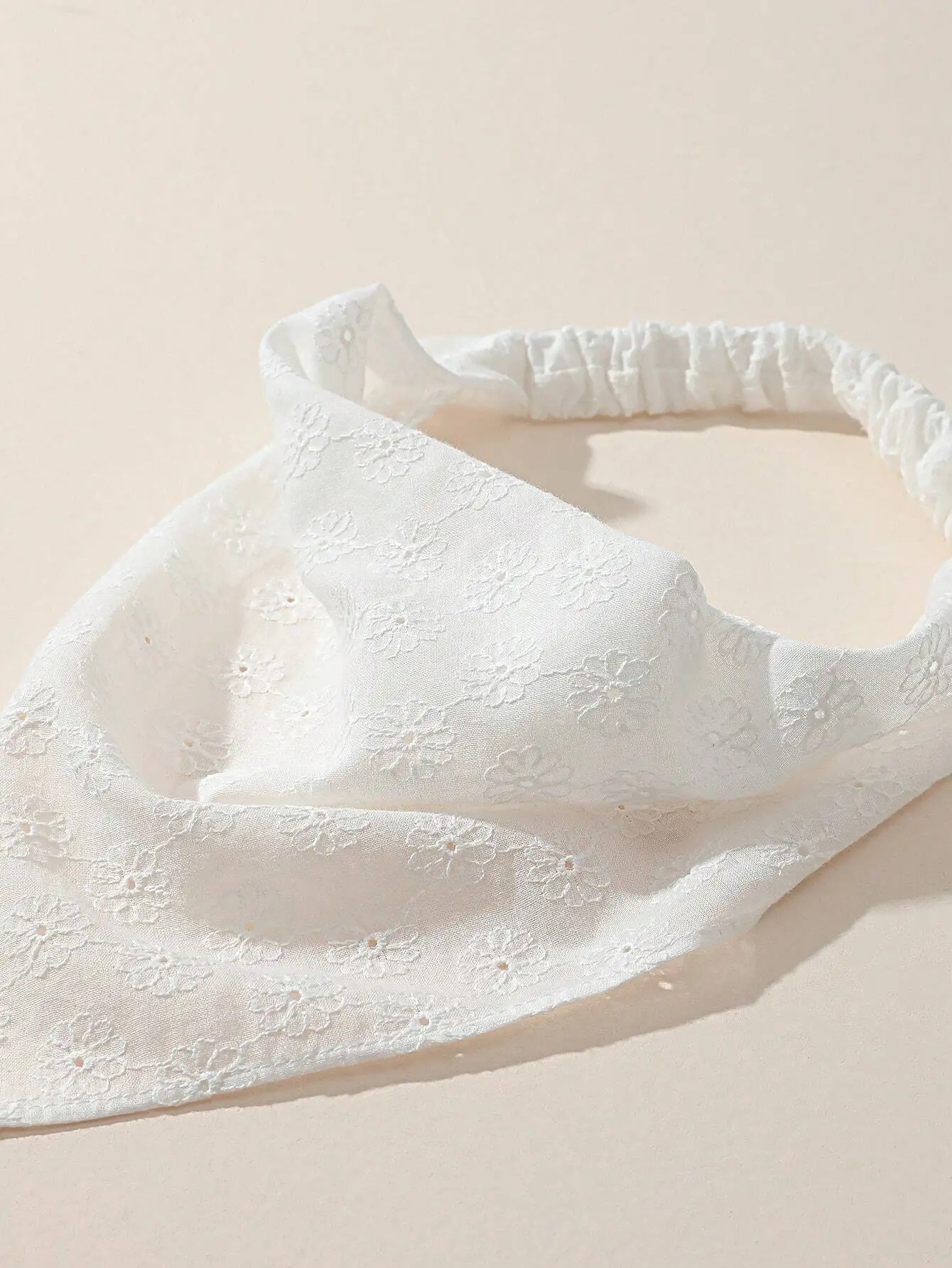 1pc Handmade Floral Embroidery Design Headwrap Headband With Scalloped Edge, Perfect For Daily And Vacation Use