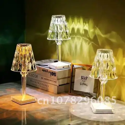 

Table Lamp USB Crystal Projector Atmosphere LED Desk Night Light Room Decor Nights Lamp Lights For Bedroom Home Decoration