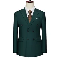 13 Colors Men Double Breasted Blazer Coats Fashion Solid Mens Wedding Prom Dress Male Business Casual Slim Fit Suits Jacket 6XL 2