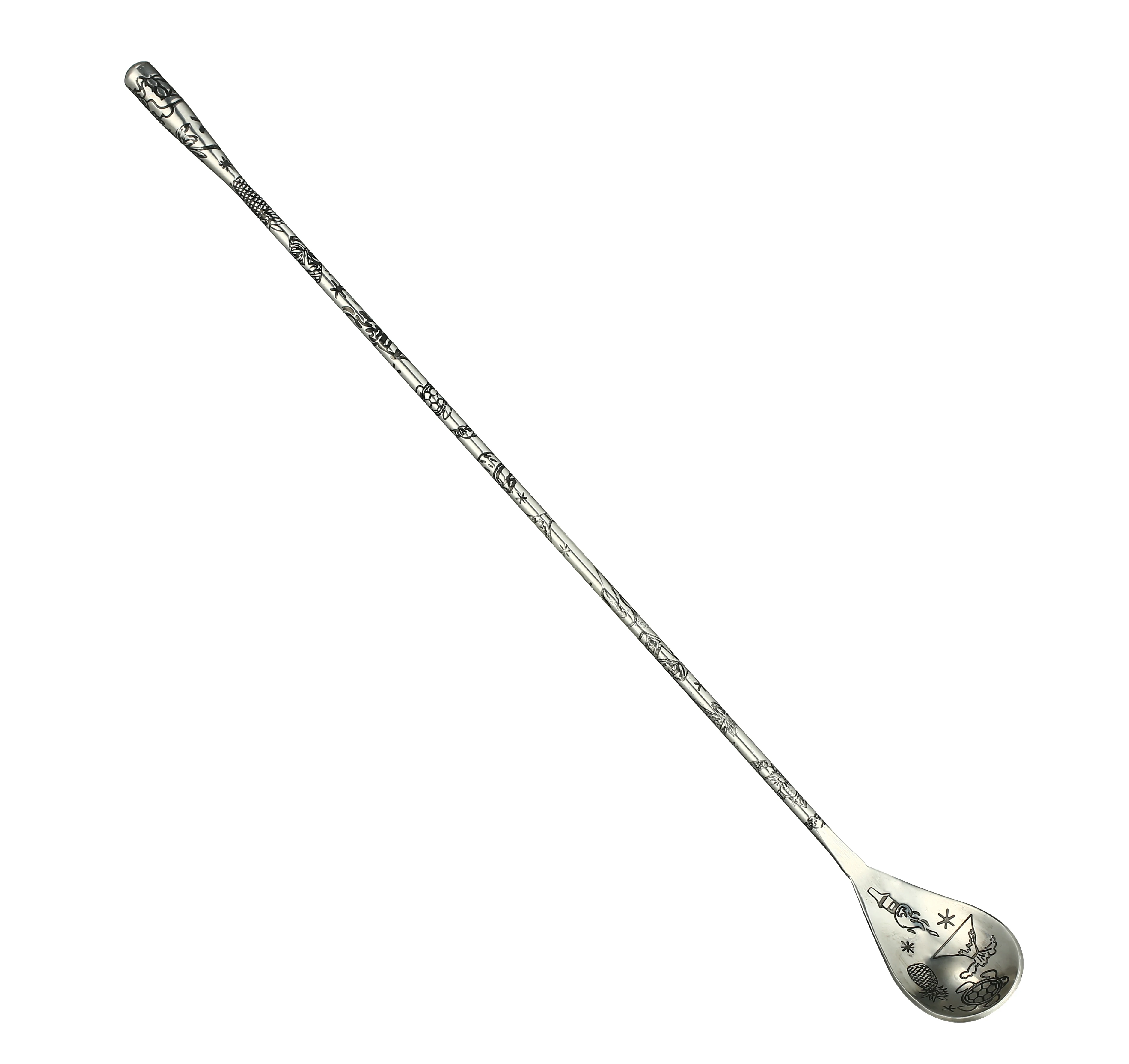 Tattoo Stainless Steel 5 Piece Cocktail Set Tin-on-Tin Shaker Jigger Spoon Strainer