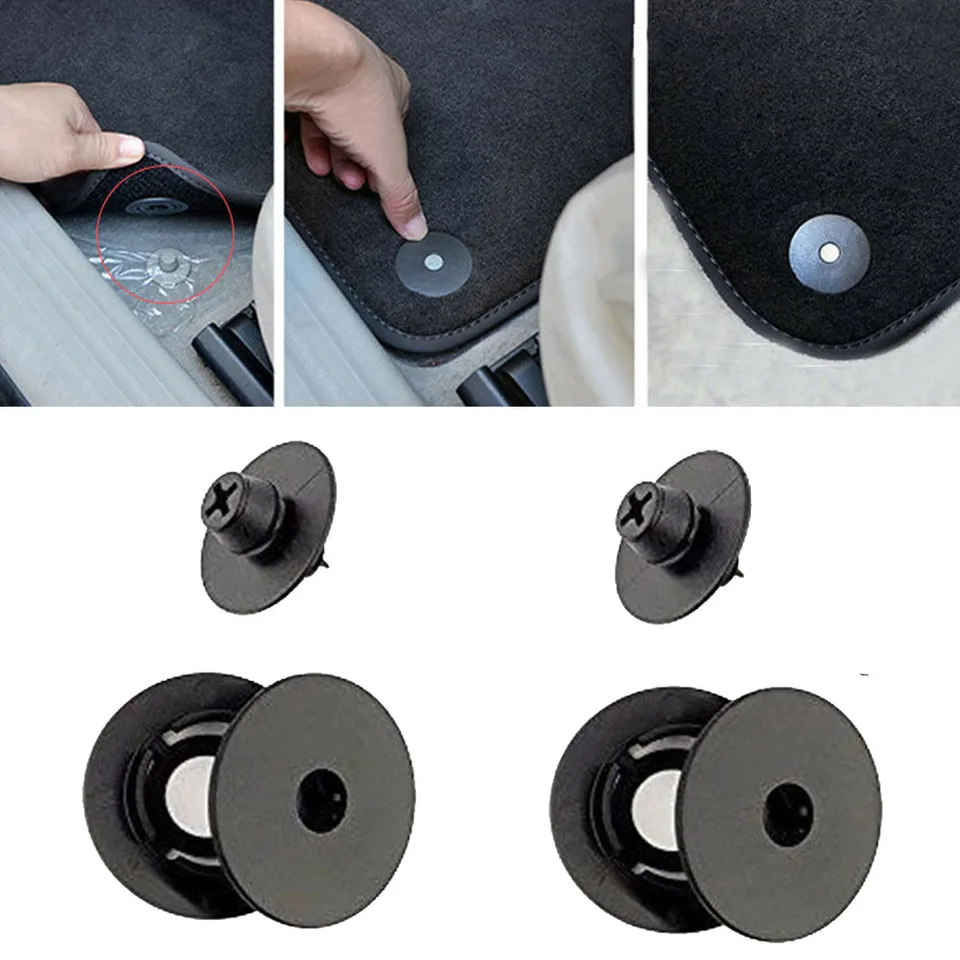 Pack of 12 Universal Car Floor Mats - 3-in-1 Fix Clips, Foot Mats