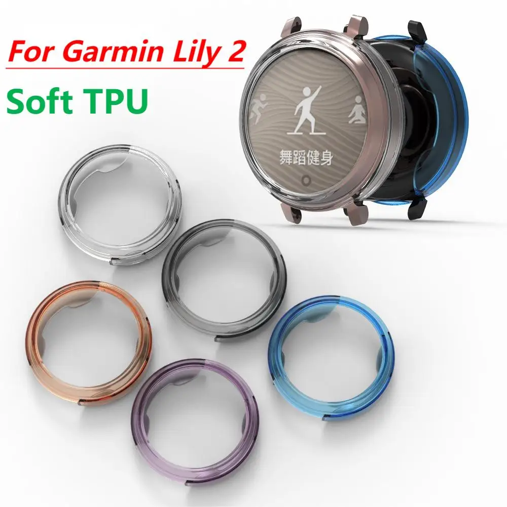 Protective Case For Garmin Lily 2 Samrt Watch Strap Soft TPU Cover Bumper Accessories Lily2 Silicone Frame