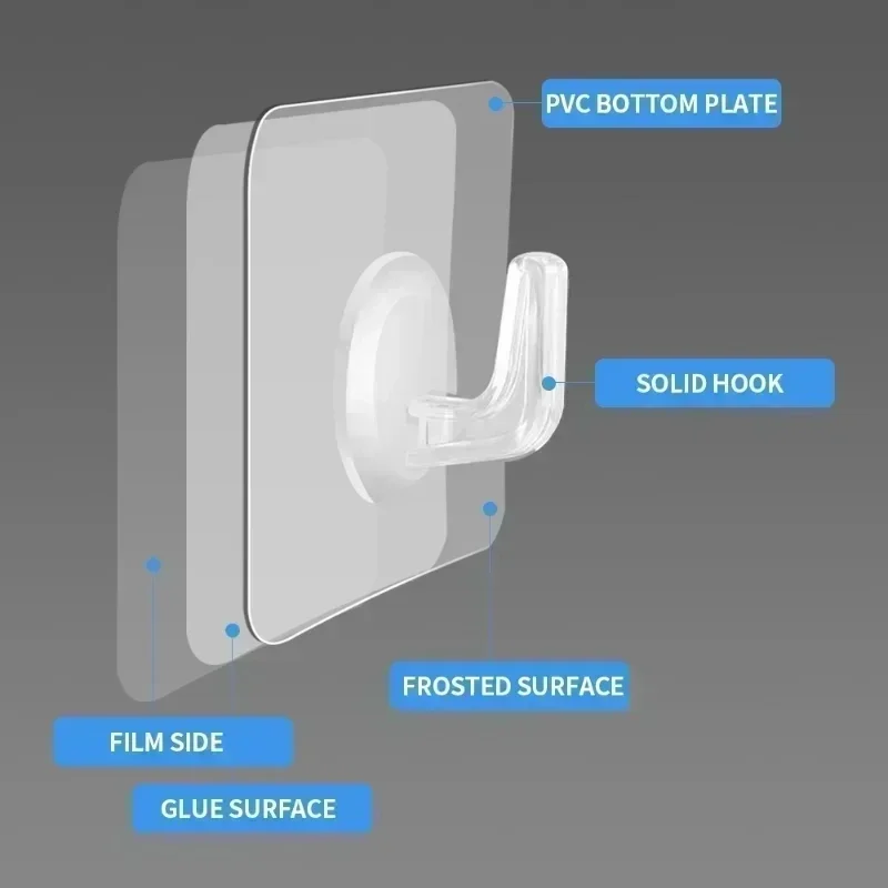Adhesive Wall Hooks Multi Purpose Self Adhesive Kitchen Wall Mount Organizer Hooks 5-40pcs