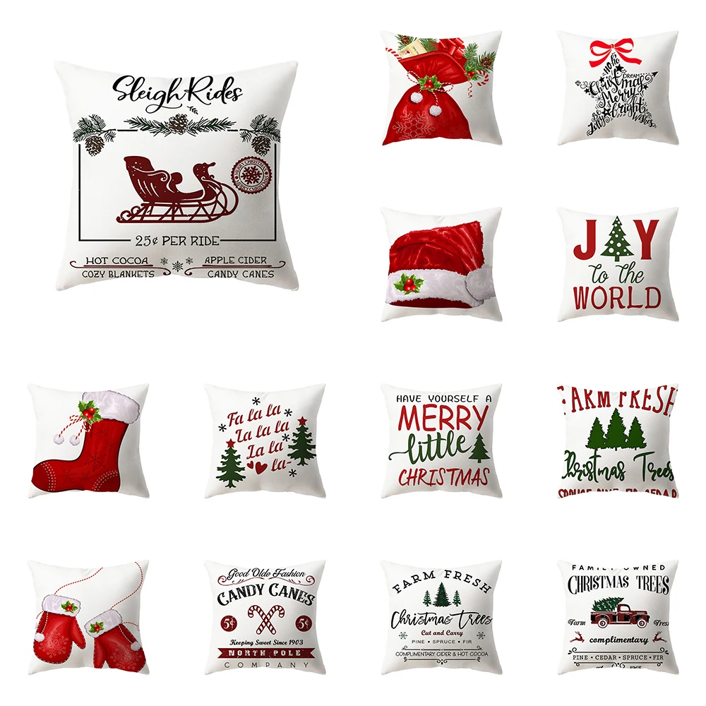 

Christmas Theme Decorative Printing Pattern Cushion Cover Home Living Room Sofa Pillow