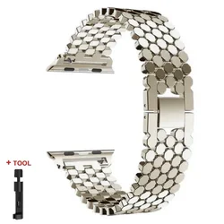 Premium Alloy Metal Strap Band for Apple Watch - Elegant Bracelet Design (Starlight)